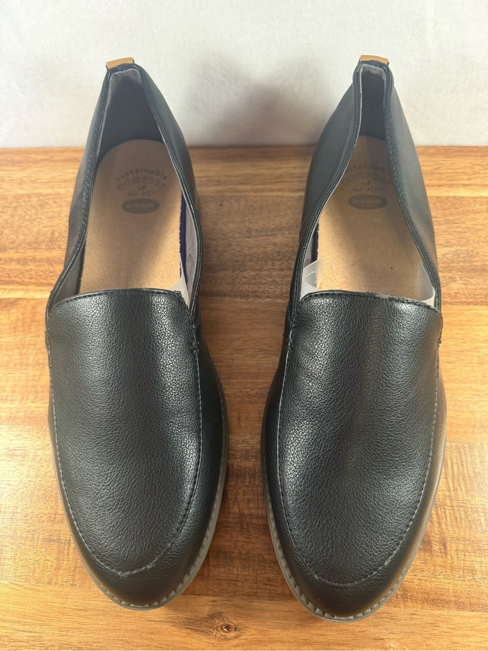 Dr. Scholl' s Almond Toe Black Loafers Size 10 NWOT